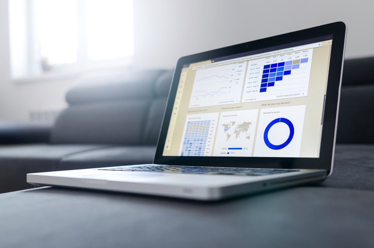 Search engine analytics and organic ranking telemetry dashboard on screen