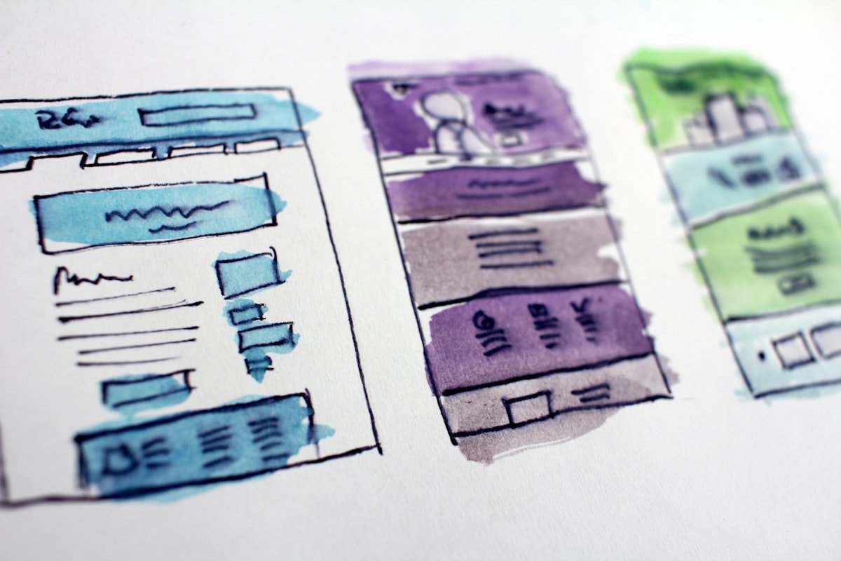 Structured website design planning wireframes and design system architecture