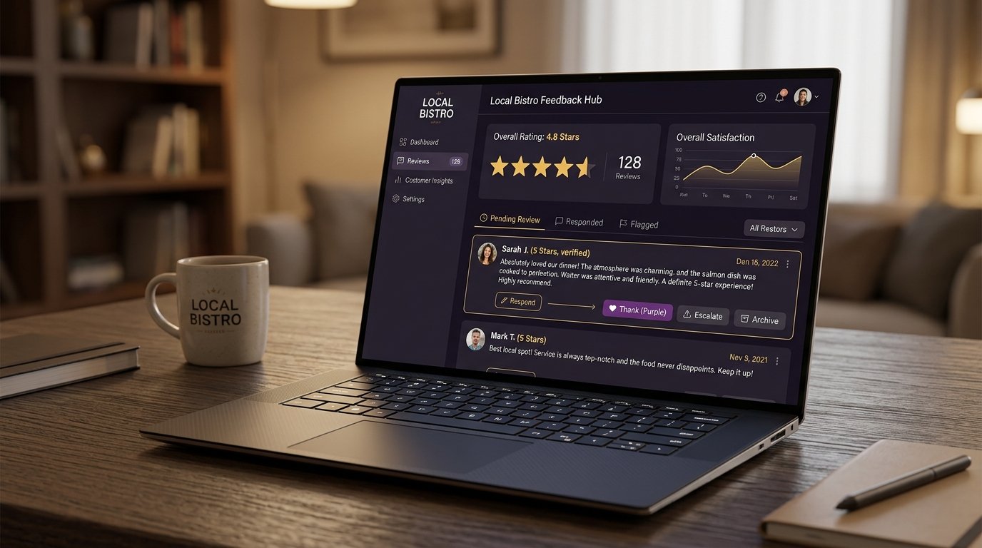 Customer reviews and reputation management dashboard